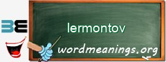 WordMeaning blackboard for lermontov